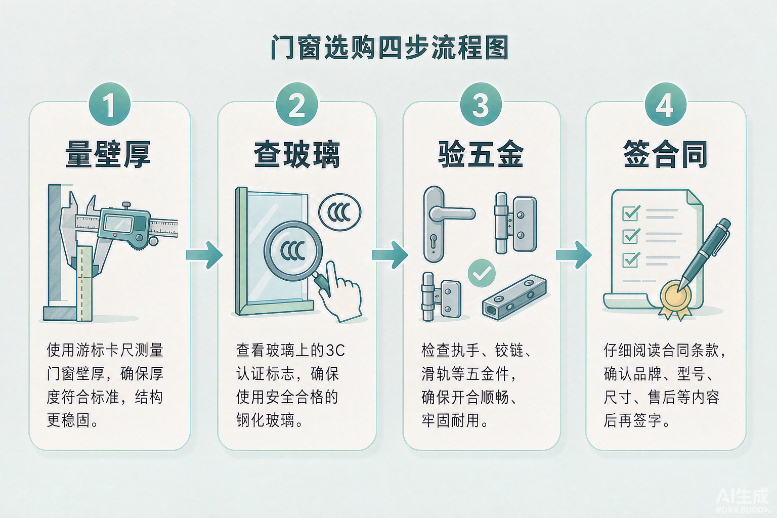 门窗选购四步流程图